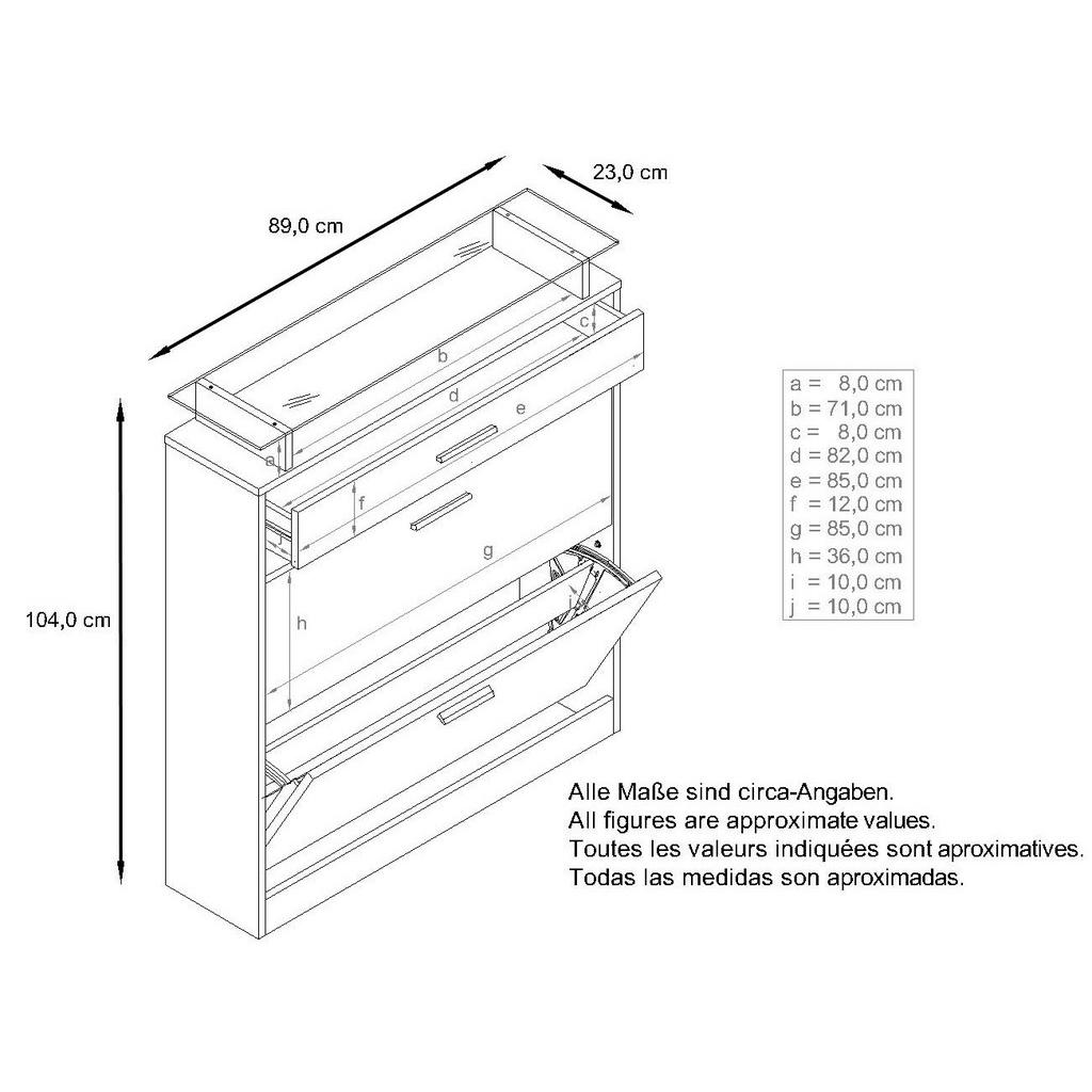 Thumbnail - Vladon Schuhschrank, Dunkelgrün, Holzwerkstoff, 89x104x23 cm, Garderobe, Schuhaufbewahrung, Schuhkipper