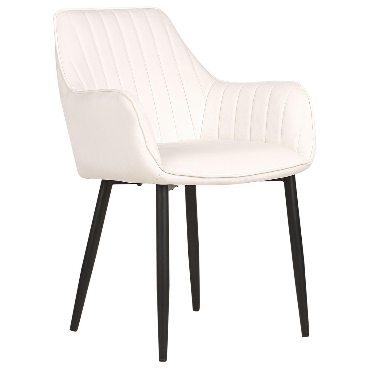 ÉTKEZŐSZÉK 2 darabos Szett Bársony törtfehér Wellston - fekete/fehér, textil (60/84/61cm) - Beliani