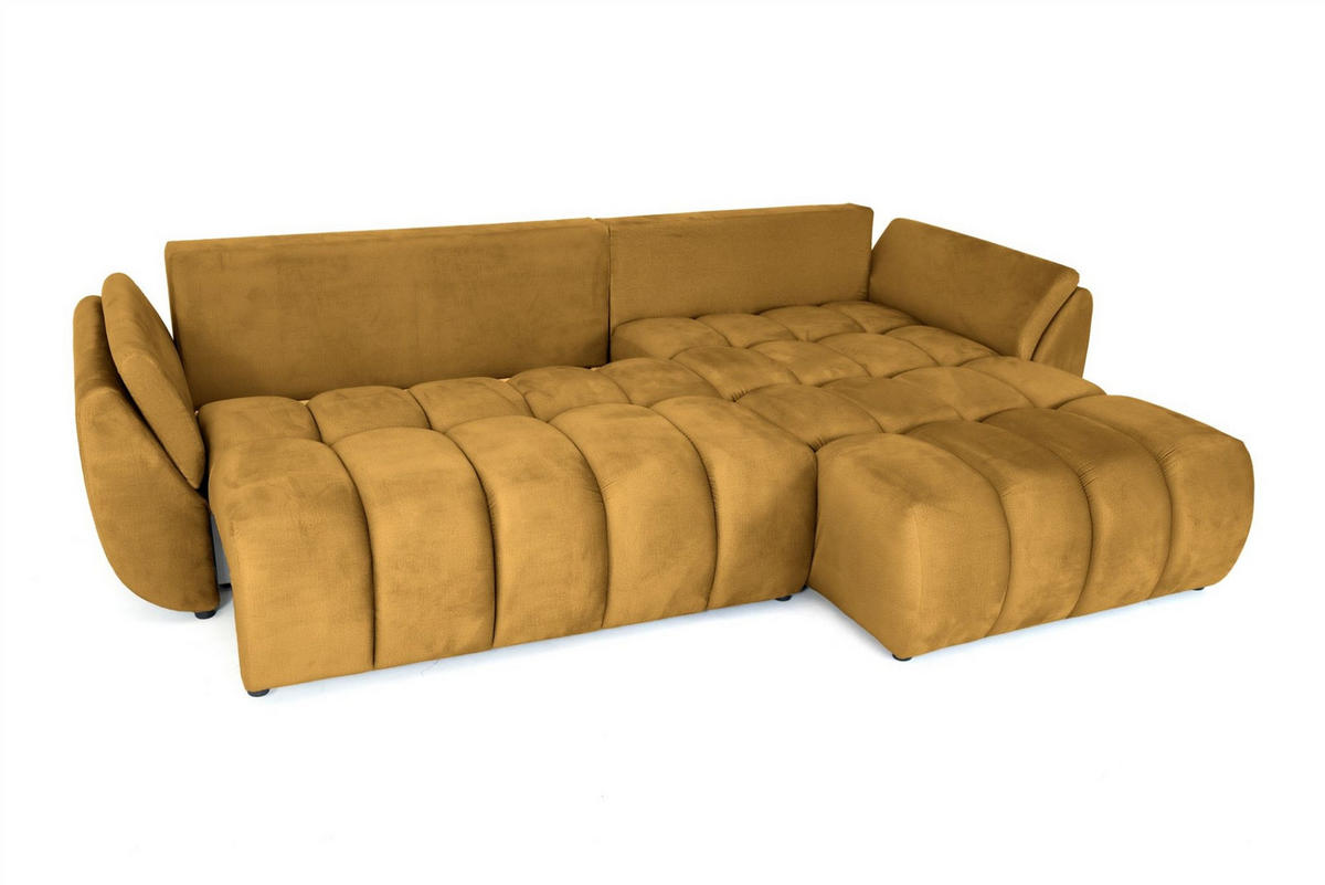 ECKSOFA Collin Mit Schlaffunktion - Gelb, Holzwerkstoff/Textil (185/280cm) - Fun Möbel
