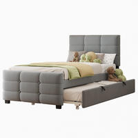 POLSTERBETT aus Samtstoff 90x190 cm in Grau mit ausziehbarem Bett - Grau, Textil (90/190cm) - Modfu