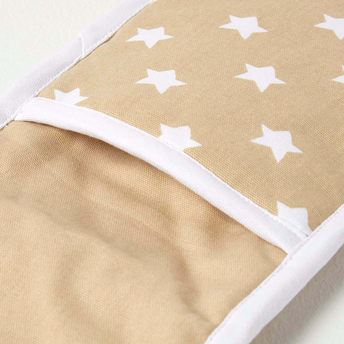 DOPPEL-OFENHANDSCHUH Sterne 18/84 cm, Baumwolle wattiert - Beige, Textil (18/84cm) - Homescapes
