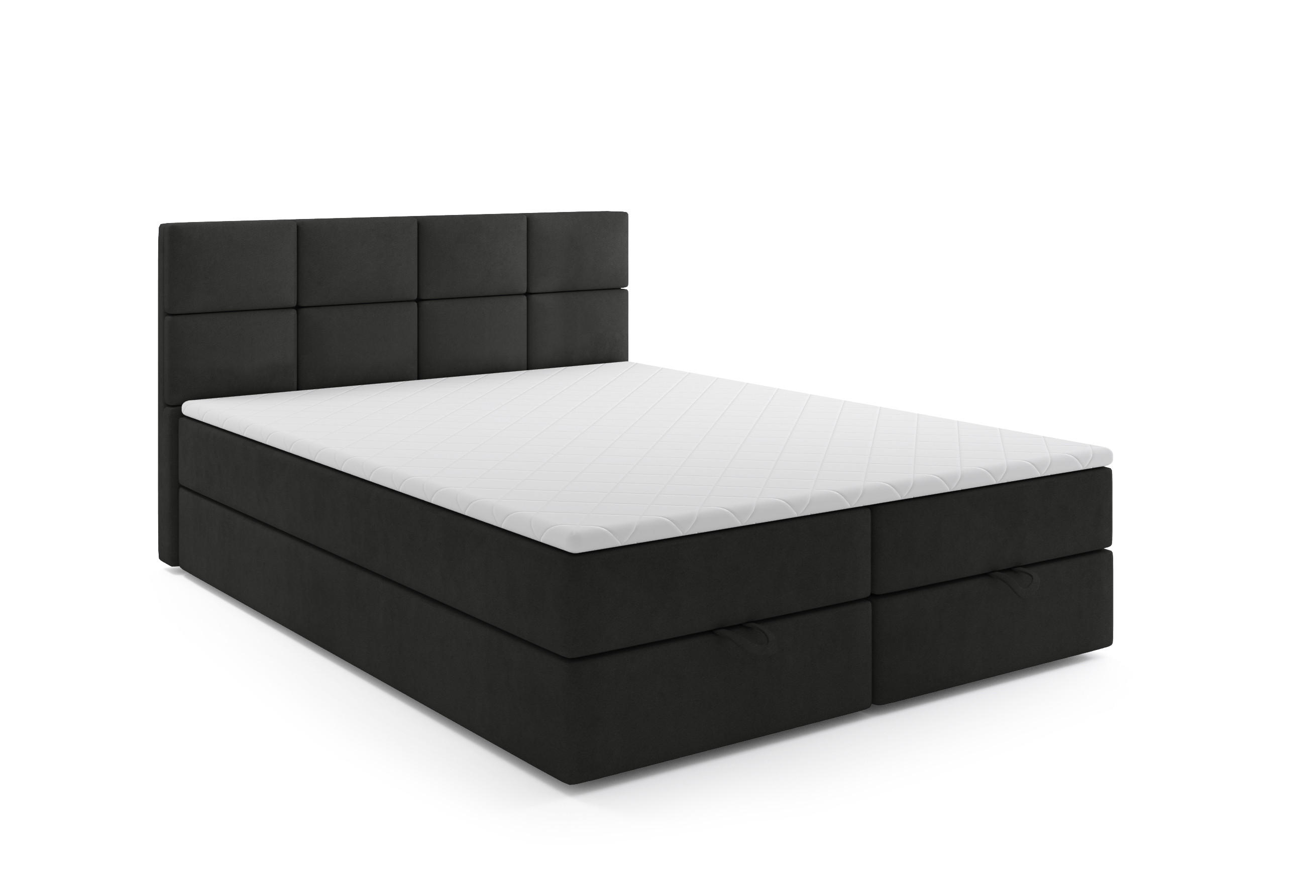 BOXBETT OSLO 180 x 200 Dunkelgrau - Dunkelgrau, Textil/Metall (180/200cm) - VLR BEDS