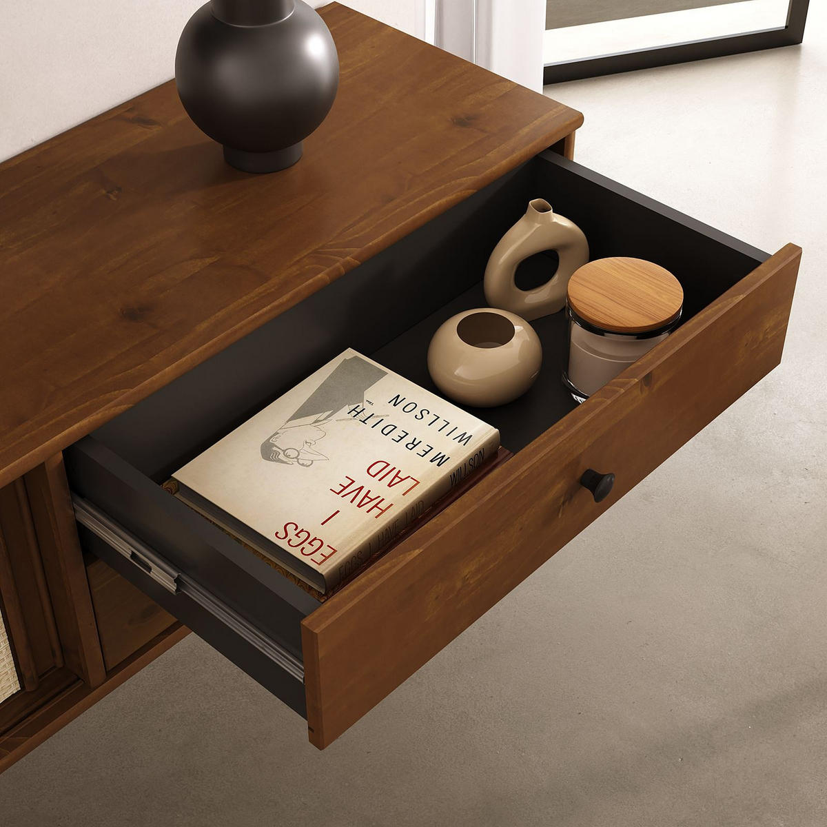 LOWBOARD SIMONA Kastanie - Kastanienfarben, Holz (175/30/34cm) - IDIMEX