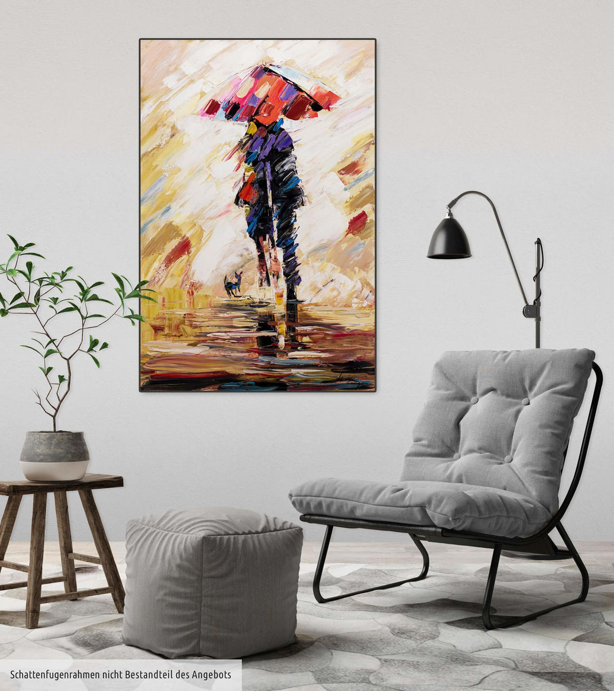 ACRYLBILD HANDGEMALT 60/90 cm - Blau/Gelb, Holz/Textil (60/90cm) - KUNSTLOFT
