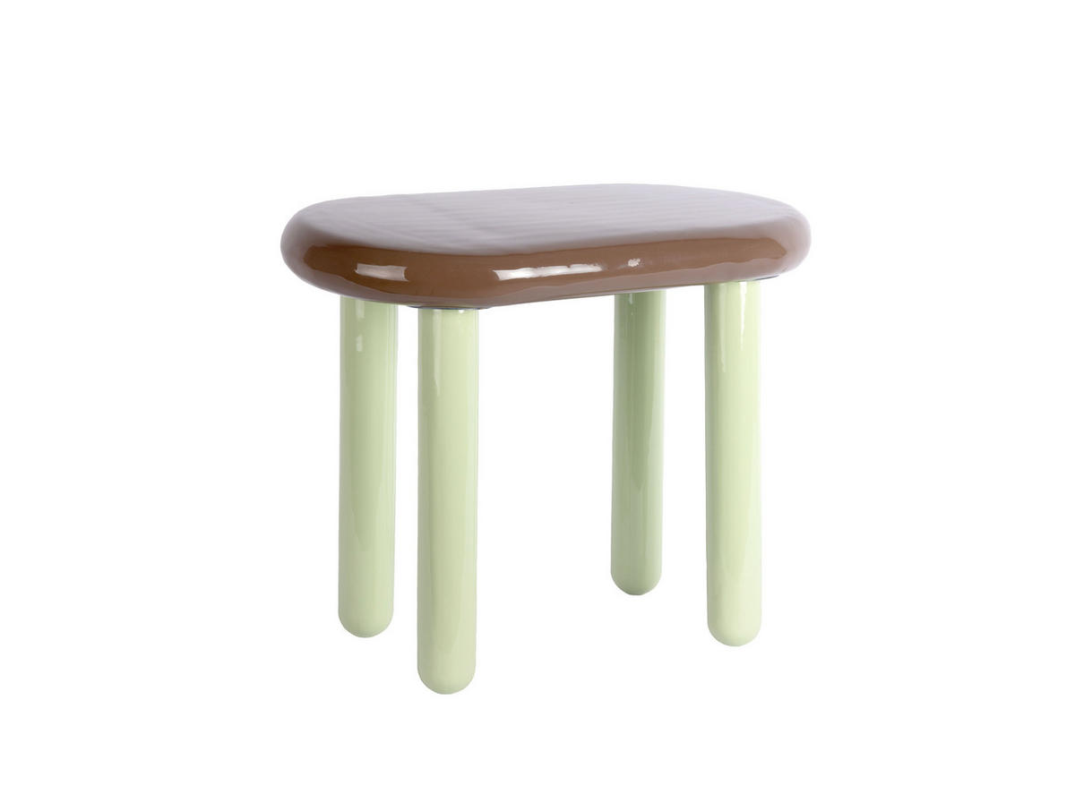 BEISTELLTISCH Firenze Oval - Braun/Grün - 52/30/42 cm - Braun, Metall (52/30/42cm) - Leitmotiv