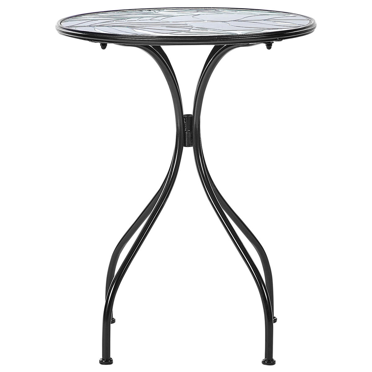 GARTENTISCH Keramik Schwarz Cozzana - Schwarz/Grün, Metall (60/60/75cm) - Beliani