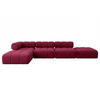 ECKSOFA modulares Sofa Kerru-L2 - 380x190x70 cm Bordeauxrot Velours - Bordeaux, Holzwerkstoff/Textil (380/190cm) - ALTDECOR