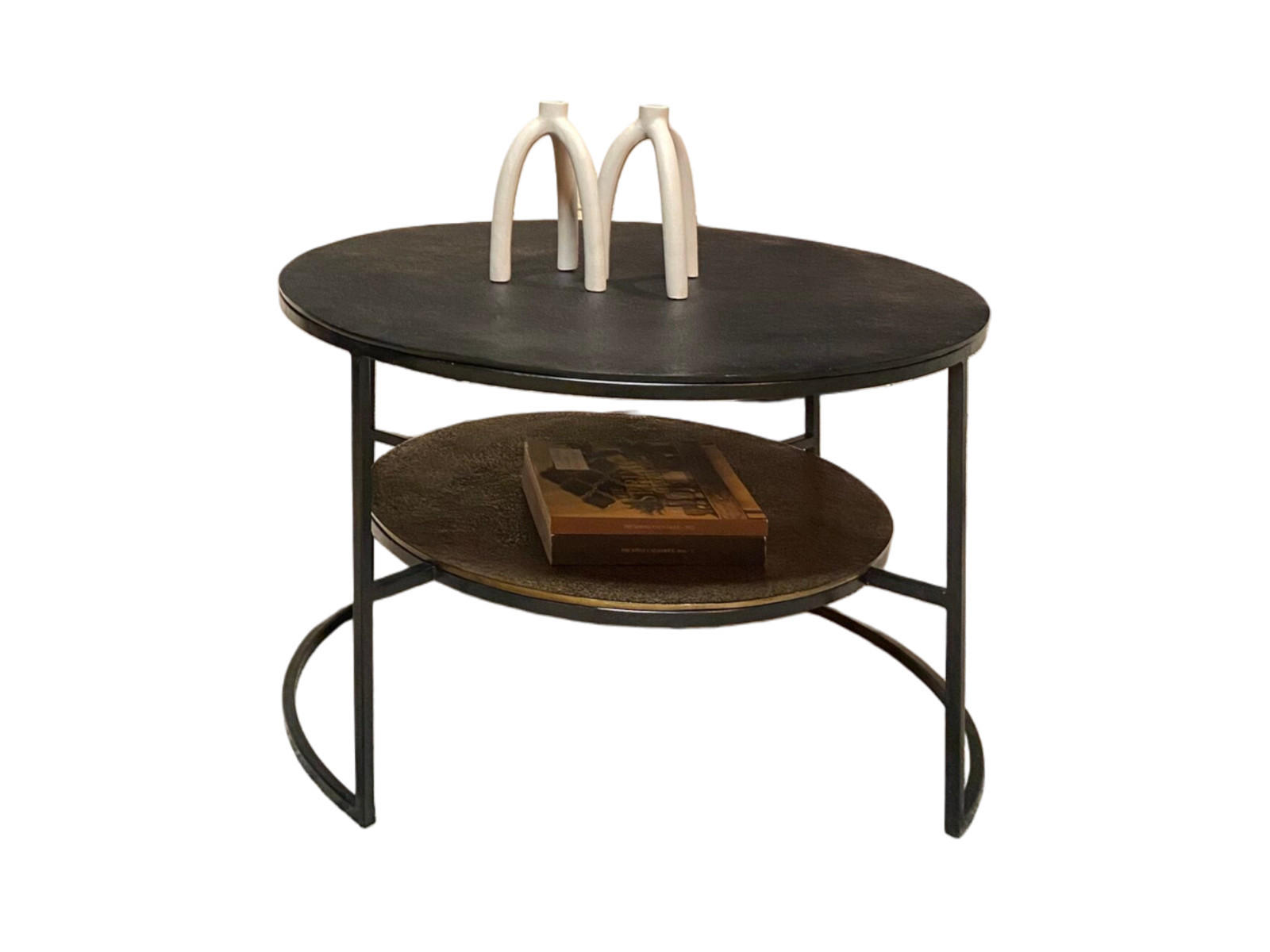 COUCHTISCH Lucia Aluminium 80 cm / 80 cm Schwarz - Schwarz, Holz (80/80/50cm)