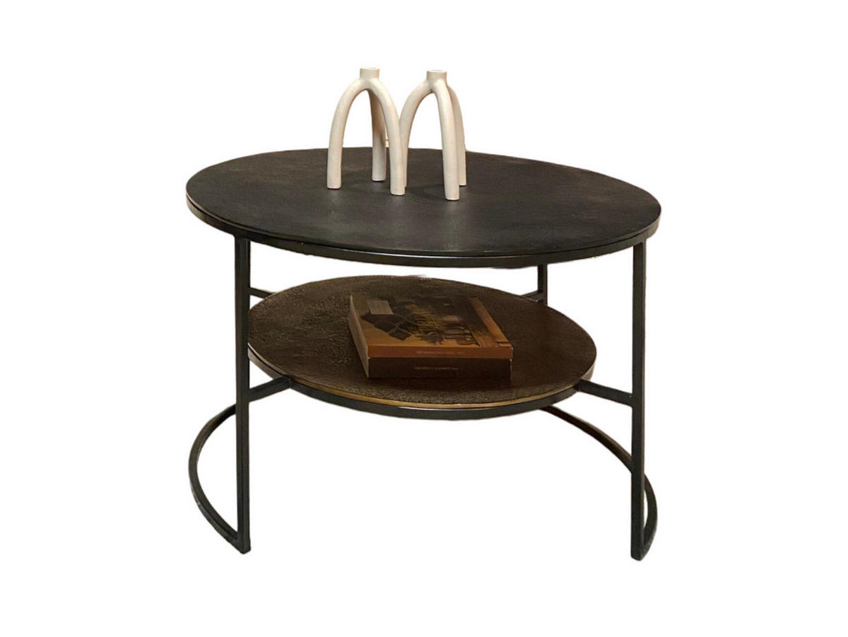 COUCHTISCH Lucia Aluminium 80 cm / 80 cm Schwarz - Schwarz, Holz (80/80/50cm)