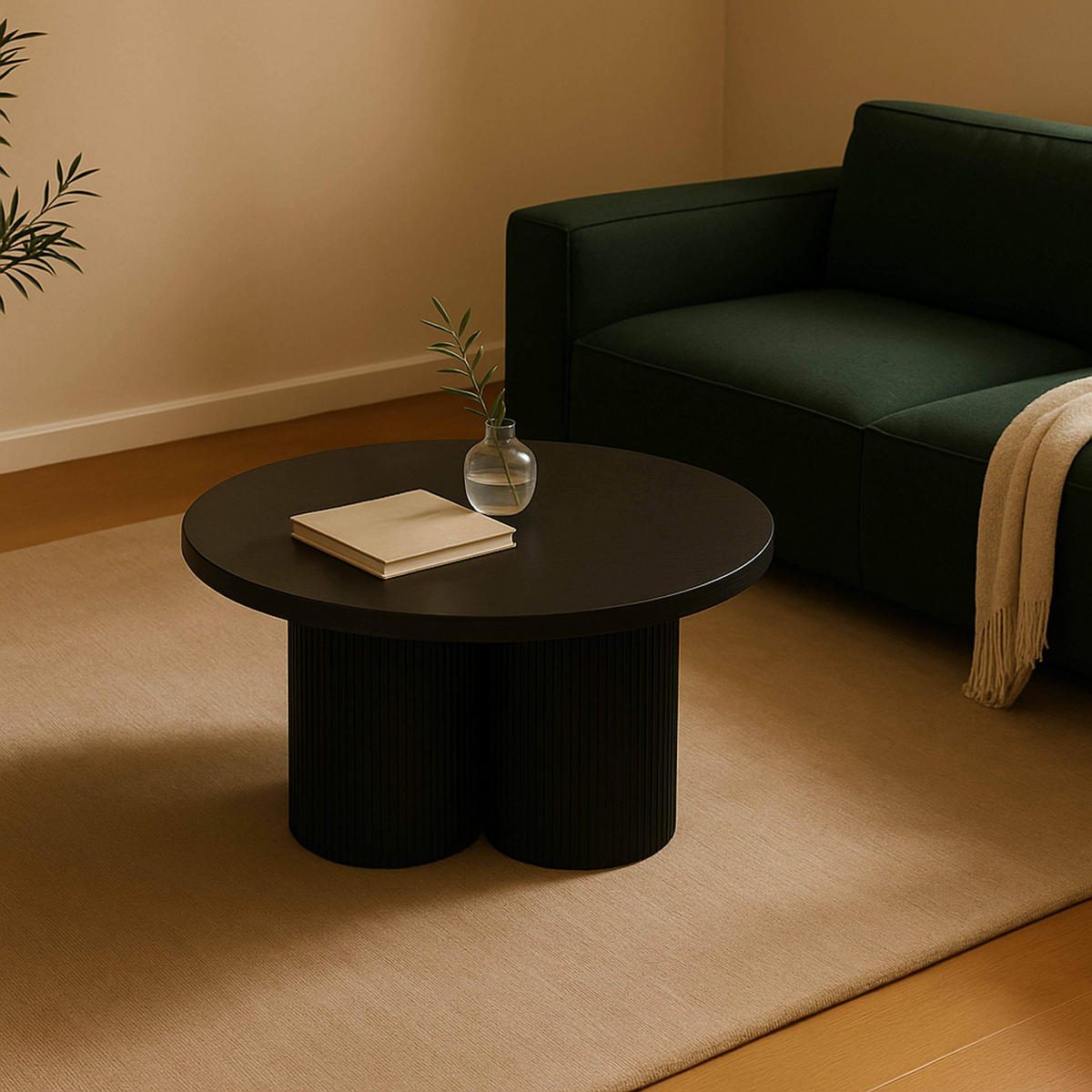 COUCHTISCH, dunkles Holzeffekt - Braun, Holz (80/80/45cm) - Oviala