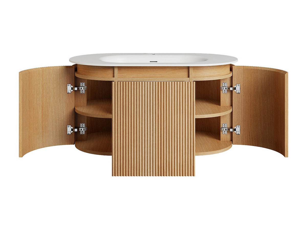 EINZELWASCHTISCH - 90 cm x 50 cm - holz - naturfarben hell Liliko - Naturfarben, Holz (90/46/50cm) - Vente-Unique