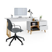 SCHREIBTISCH Nautica Weiß 138 x 60 cm mit Schubladen XL - Eichefarben/Weiß, Holzwerkstoff (60/138/77cm) - Vicco