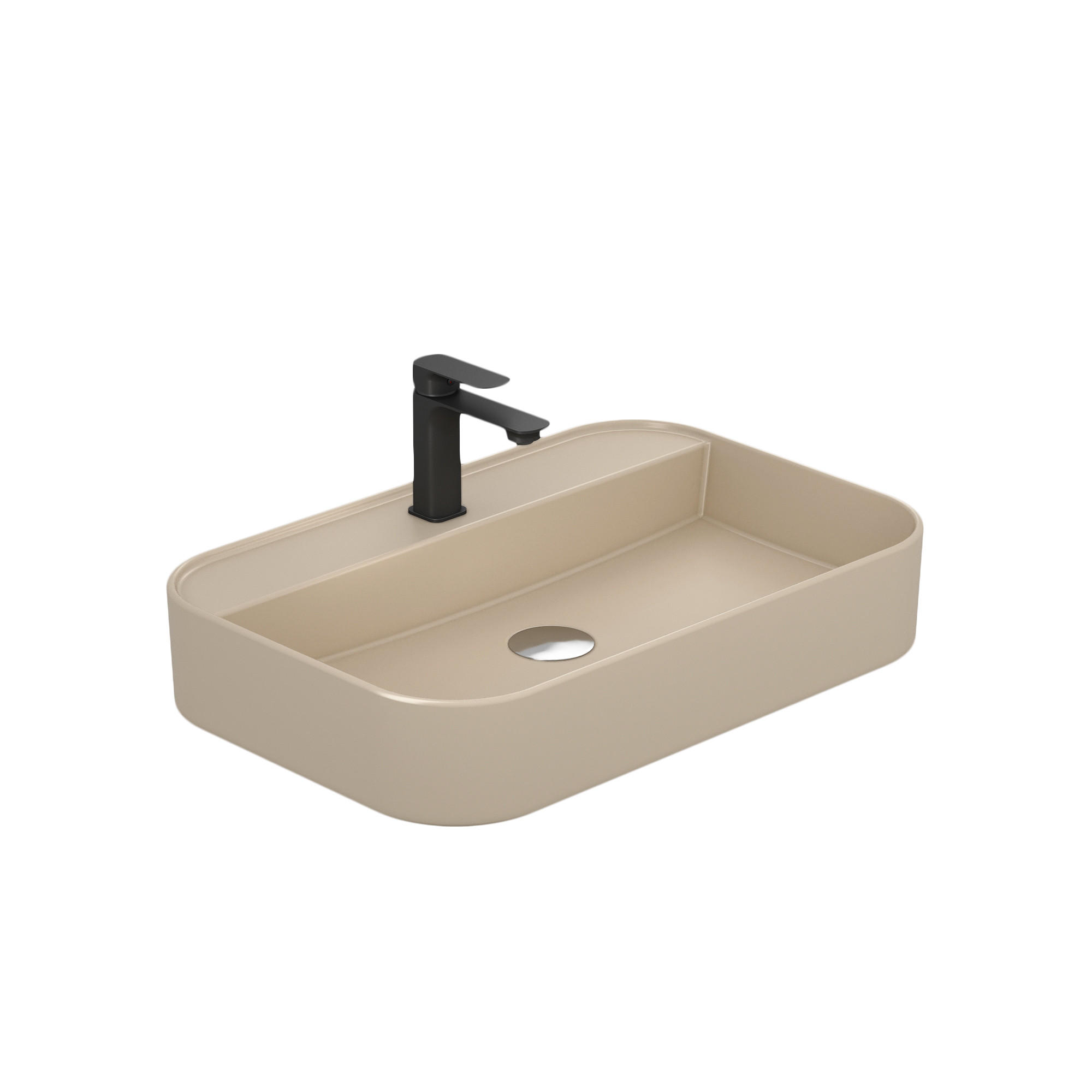 UMYVADLO na desku, matná béžová, 60,3/40,1/11 cm - béžová, keramika (60.3/11/40.1cm) - EMKE