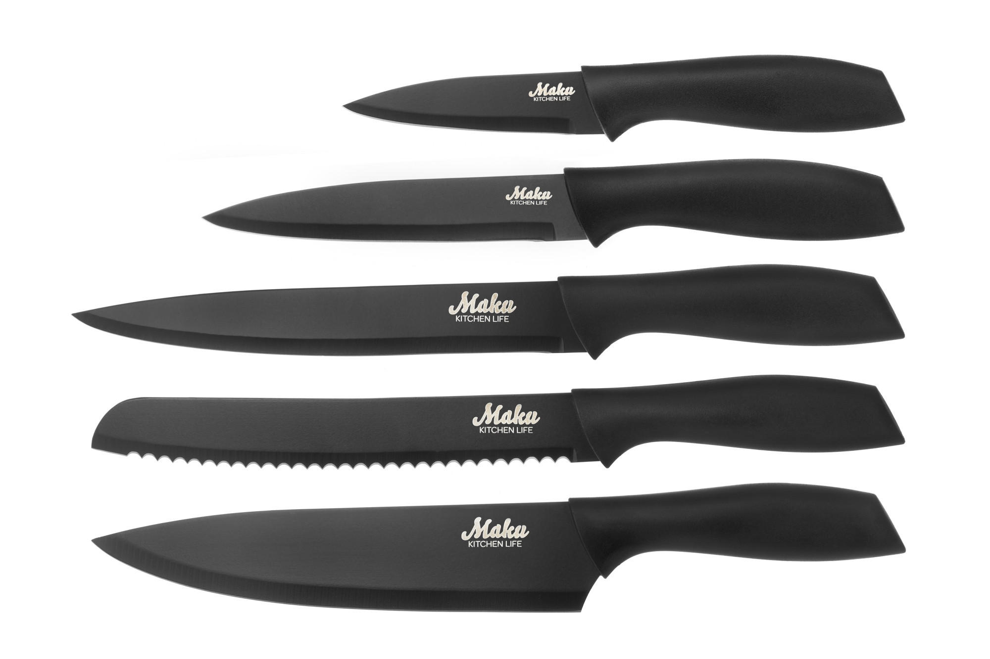 EDSTAHLMESSER 5er-Set - Schwarz, Metall