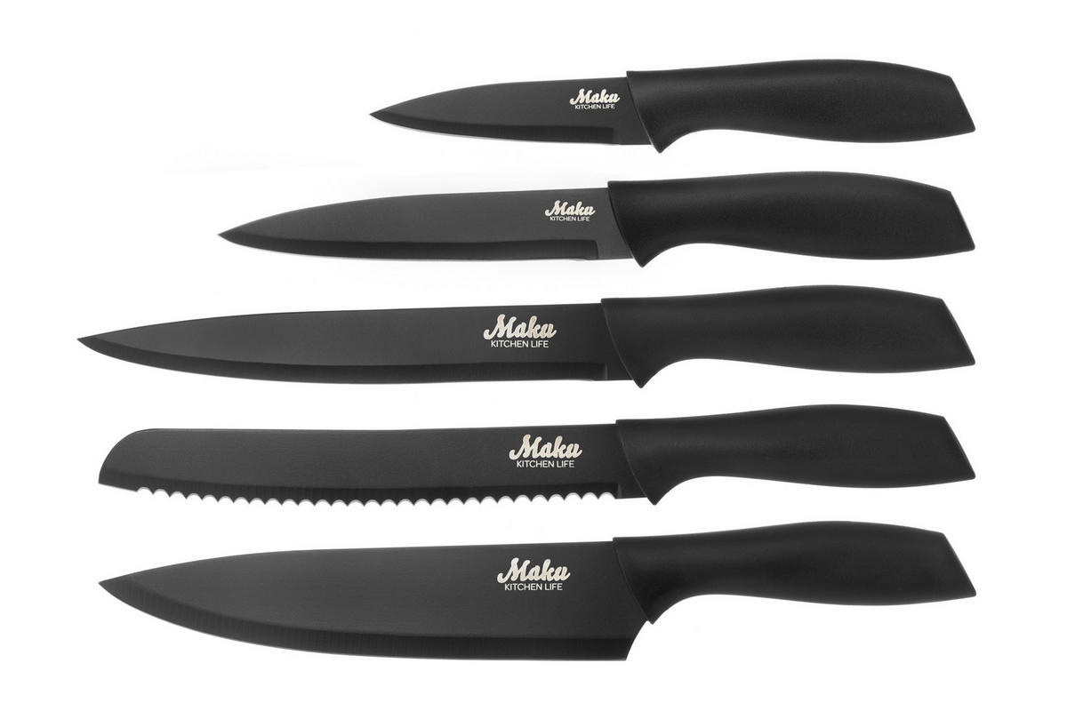 EDSTAHLMESSER 5er-Set - Schwarz, Metall