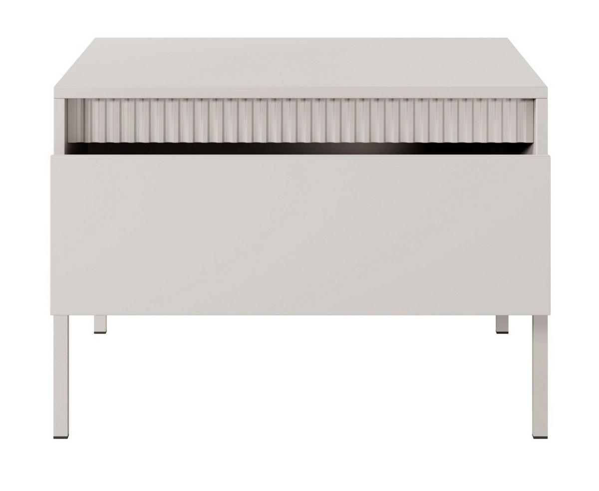 COUCHTISCH 68 cm mit Schublade Santori auf Beine, Beige - Beige, Holz (65/97/45cm) - Emporius
