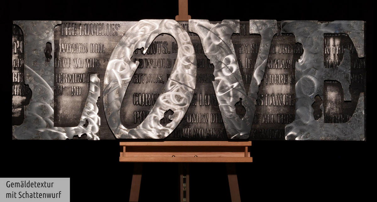METALLBILD Grau 144/44 cm - Grau, Metall (6/44cm) - KUNSTLOFT