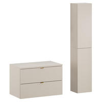 BADMÖBEL-SET 2-TLG. Durango-56 - Beige, Holzwerkstoff (140/190/47cm) - Lomado