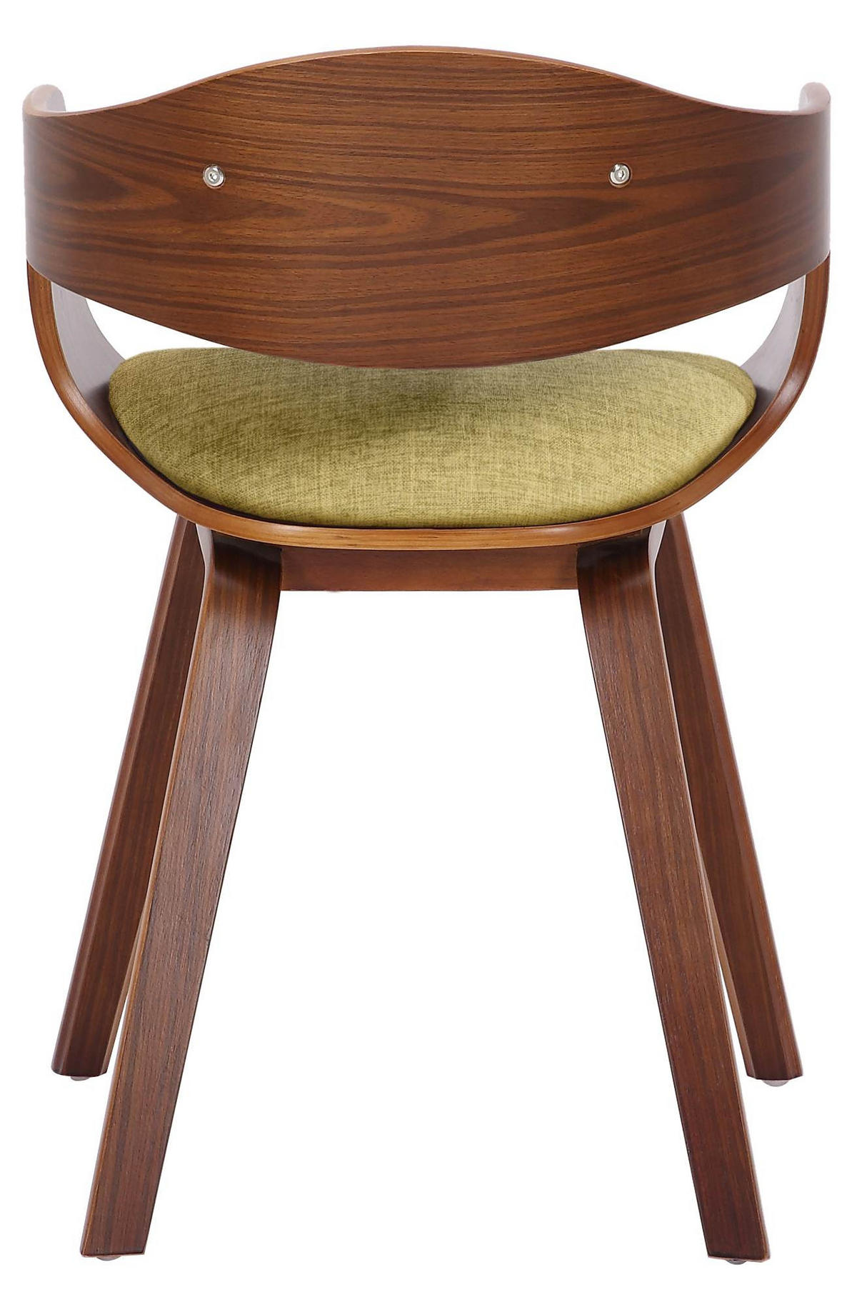 ARMLEHNENSTUHL 2er Set Stoff Walnuss/Hellgrün - Walnussfarben/Hellgrün, Holz/Textil (49/73/46cm) - CLP