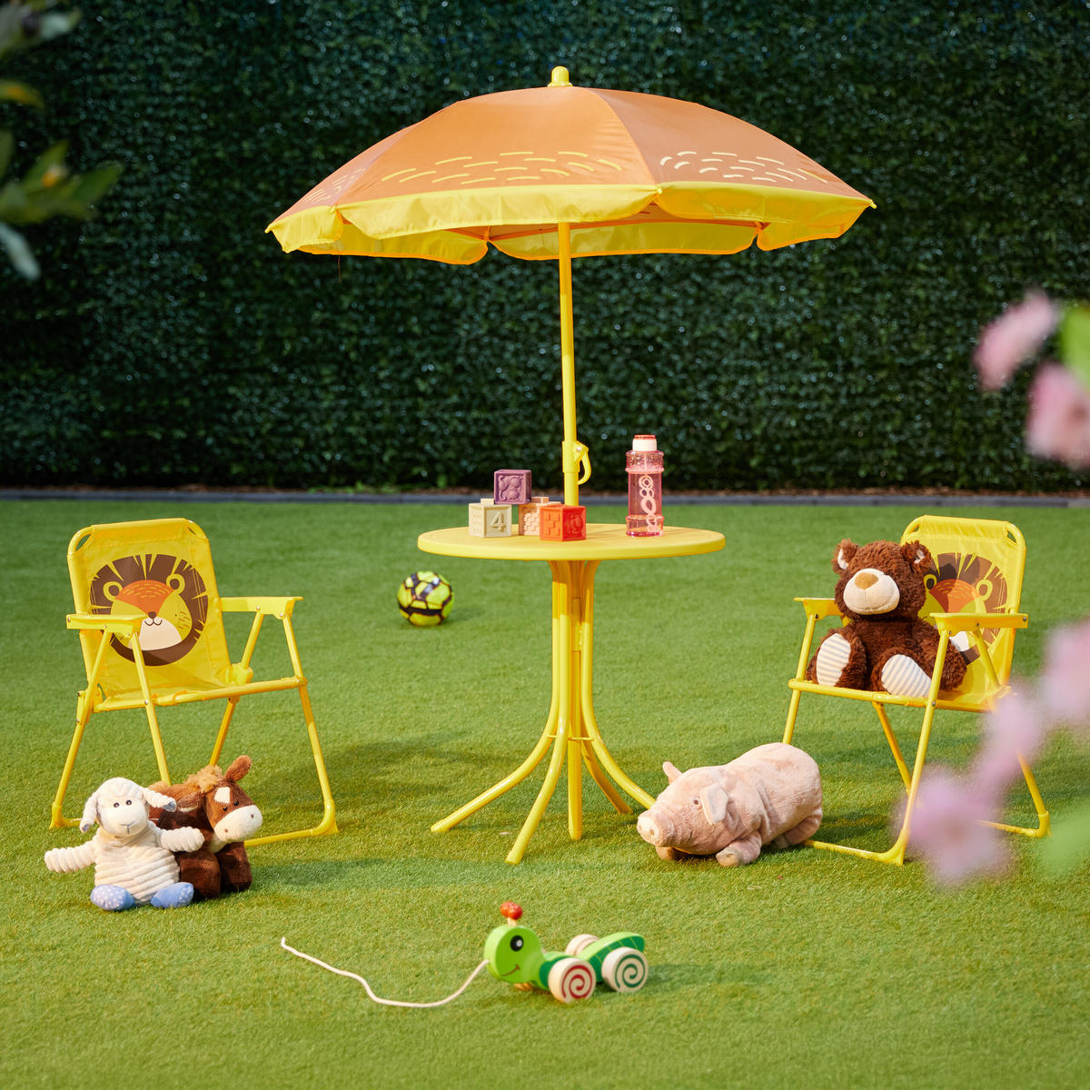 CAMPING-KINDERSITZGRUPPE - Gelb, Kunststoff/Textil - Relaxdays
