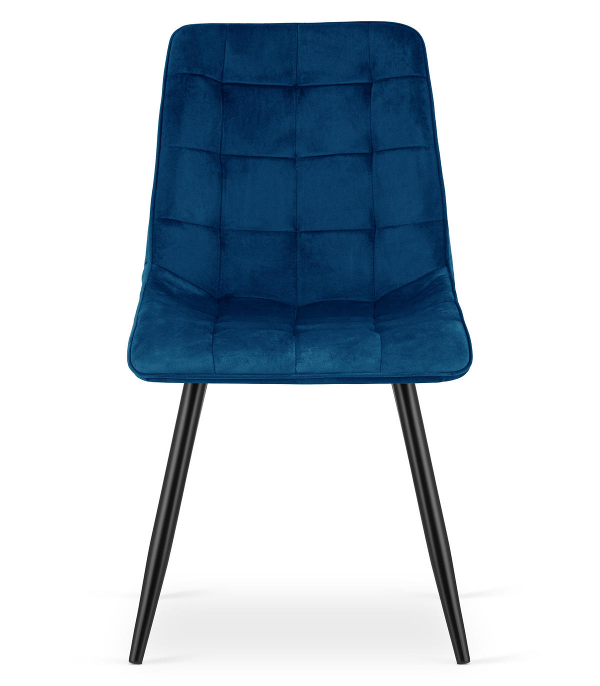 STUHL Samt Dunkelblau 49x60 cm SPLIT Ergonomisch 2 Stück - Schwarz, Metall (49/59/60cm)