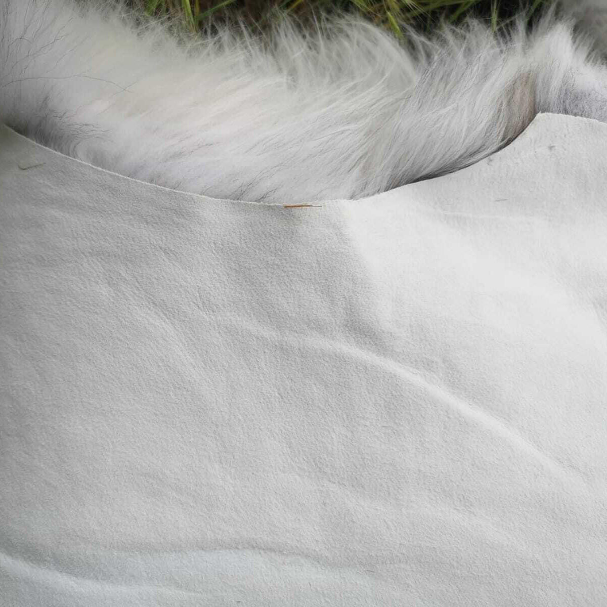 LAMMFELL Schnuckenfell Naturfarbe Langwolle Schwedisch ca. 80 cm - Weiß/Braun, Fell (40/80cm) - Provellus