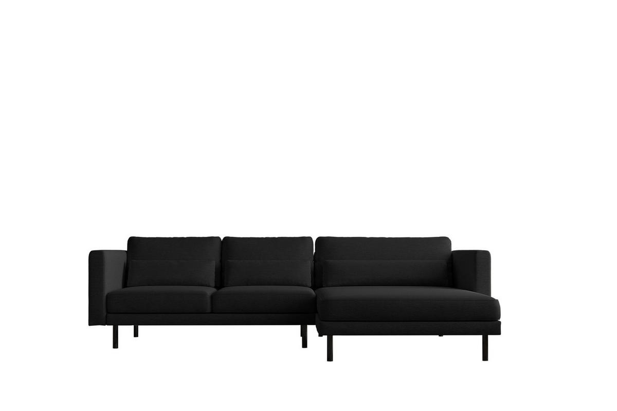 ECKSOFA L-form Dani Stoff Verita Schwarz Rechts - Schwarz, Holz (281/174cm) - Kaiser Möbel