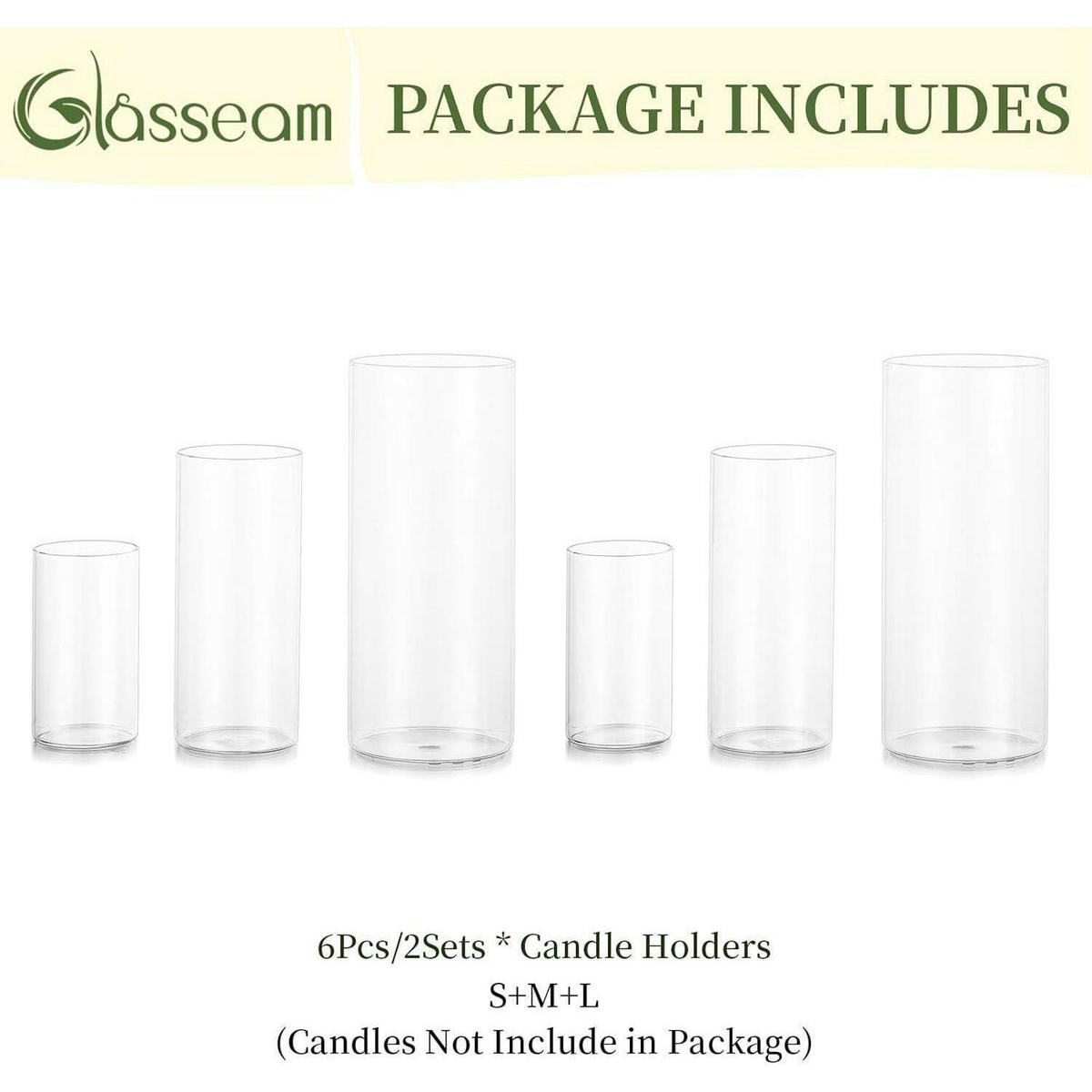 WINDLICHT Glas Set 2x 3-teilig modern - Transparent, Glas (8.5cm)