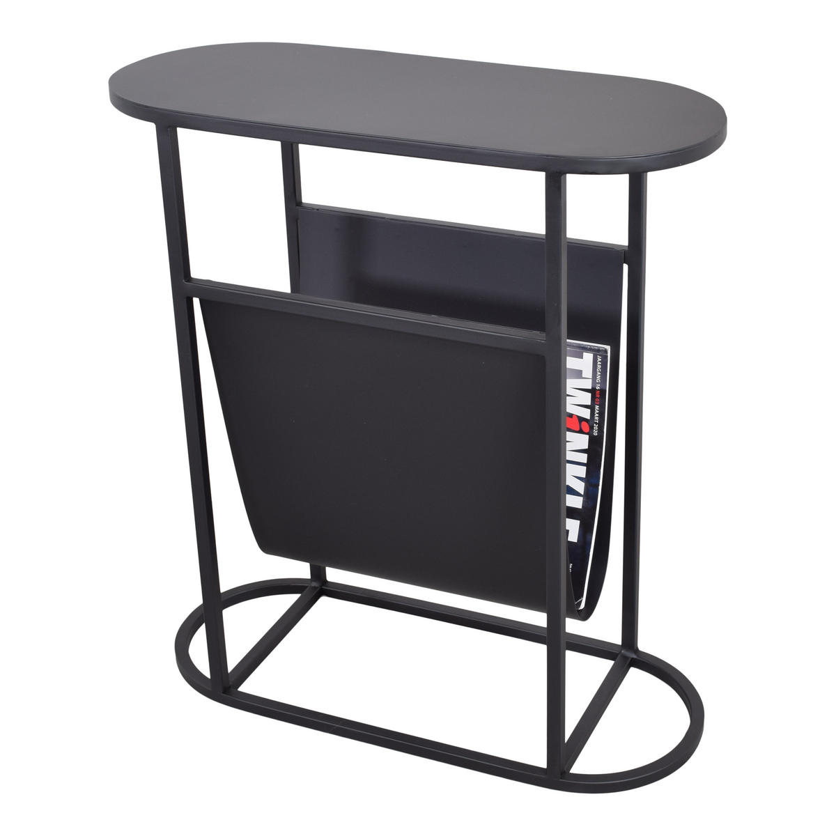 BEISTELLTISCH Frits Schwarz - Schwarz, Metall (50/20/55cm) - LOFT42