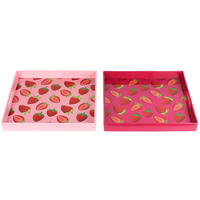 TABLETTS Strawberry pink 2er-Set - Rosa, Kunststoff (4cm) - FURNARO