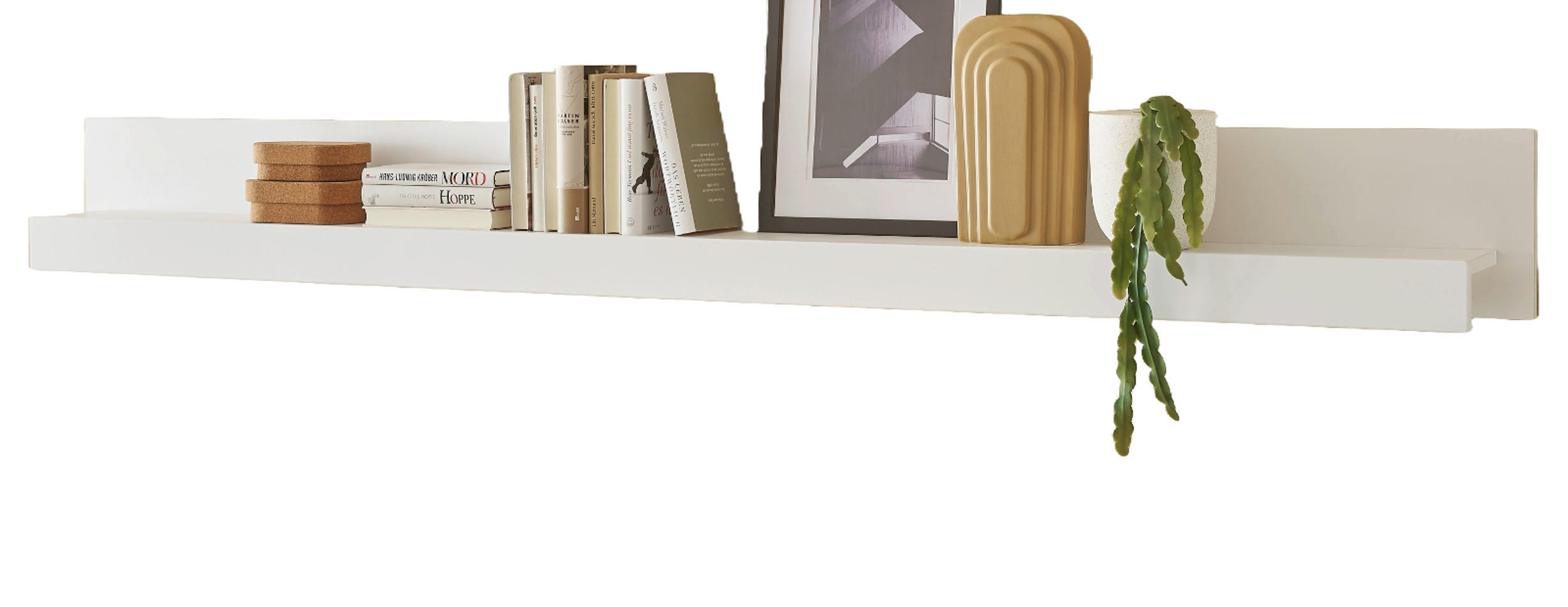 WANDBOARD weiß matt, Wandregal 217 x 22 cm, Derby - Weiß, Holzwerkstoff (217/22/18cm) - Furn.Design