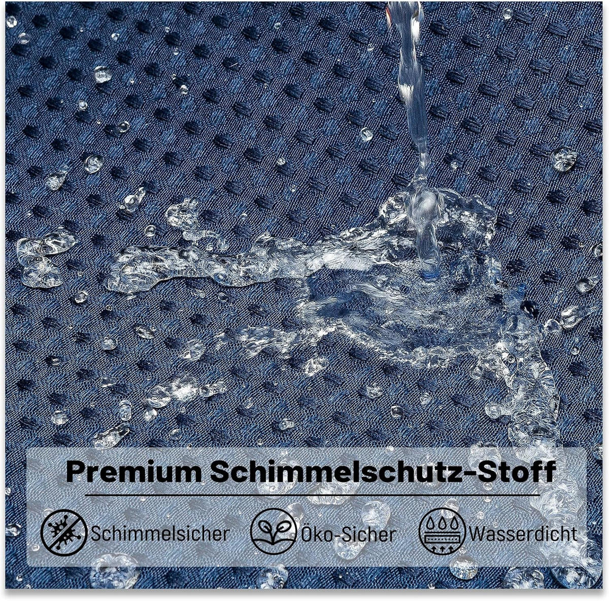 DUSCHVORHANG – 180 x 180 cm (inkl. 12 Kunststoffhaken) – Marineblau - Dunkelblau, Textil (180/180cm)