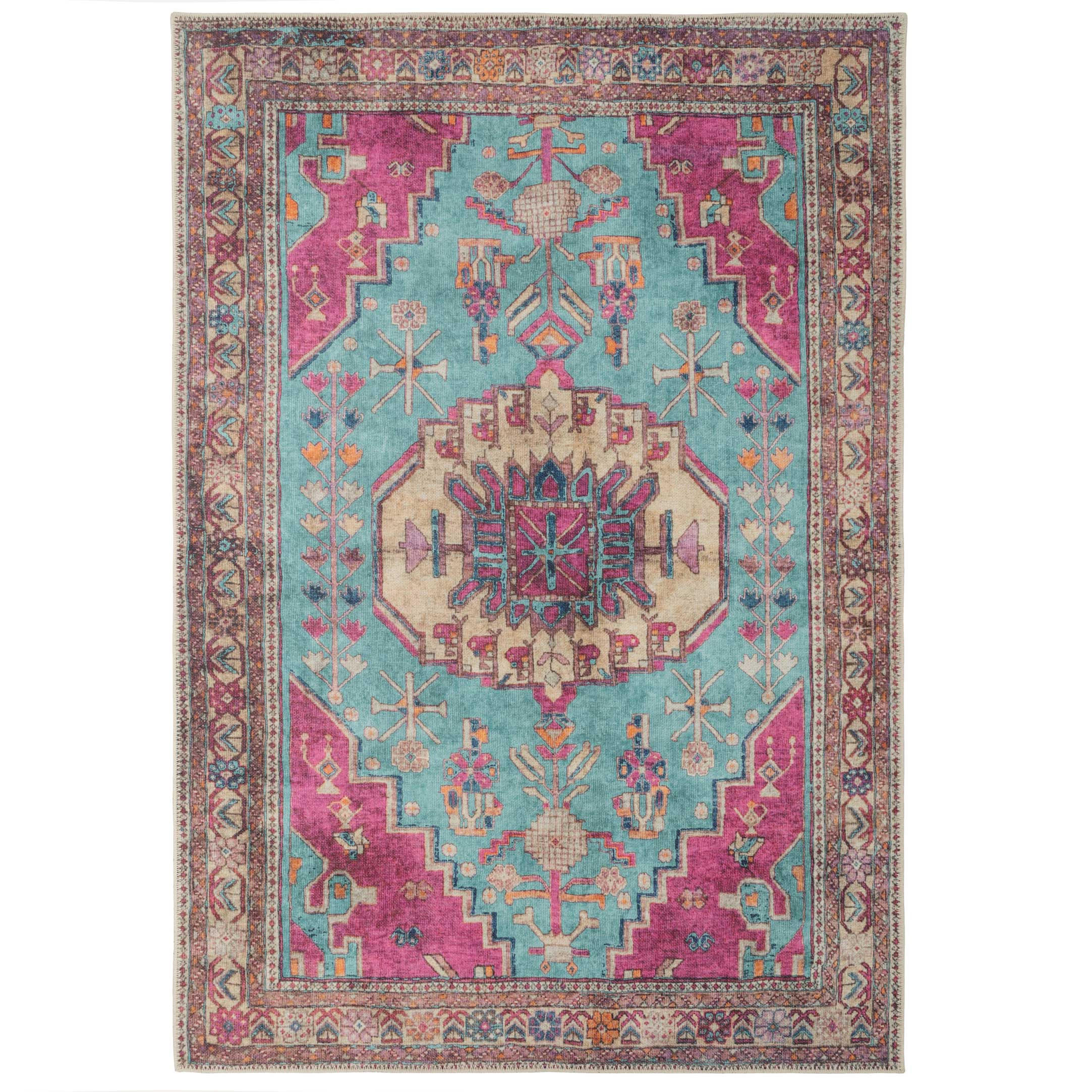 FLACHWEBETEPPICH Clarissa Multi - Pink, Textil (200/290cm) - Kukoon Rugs