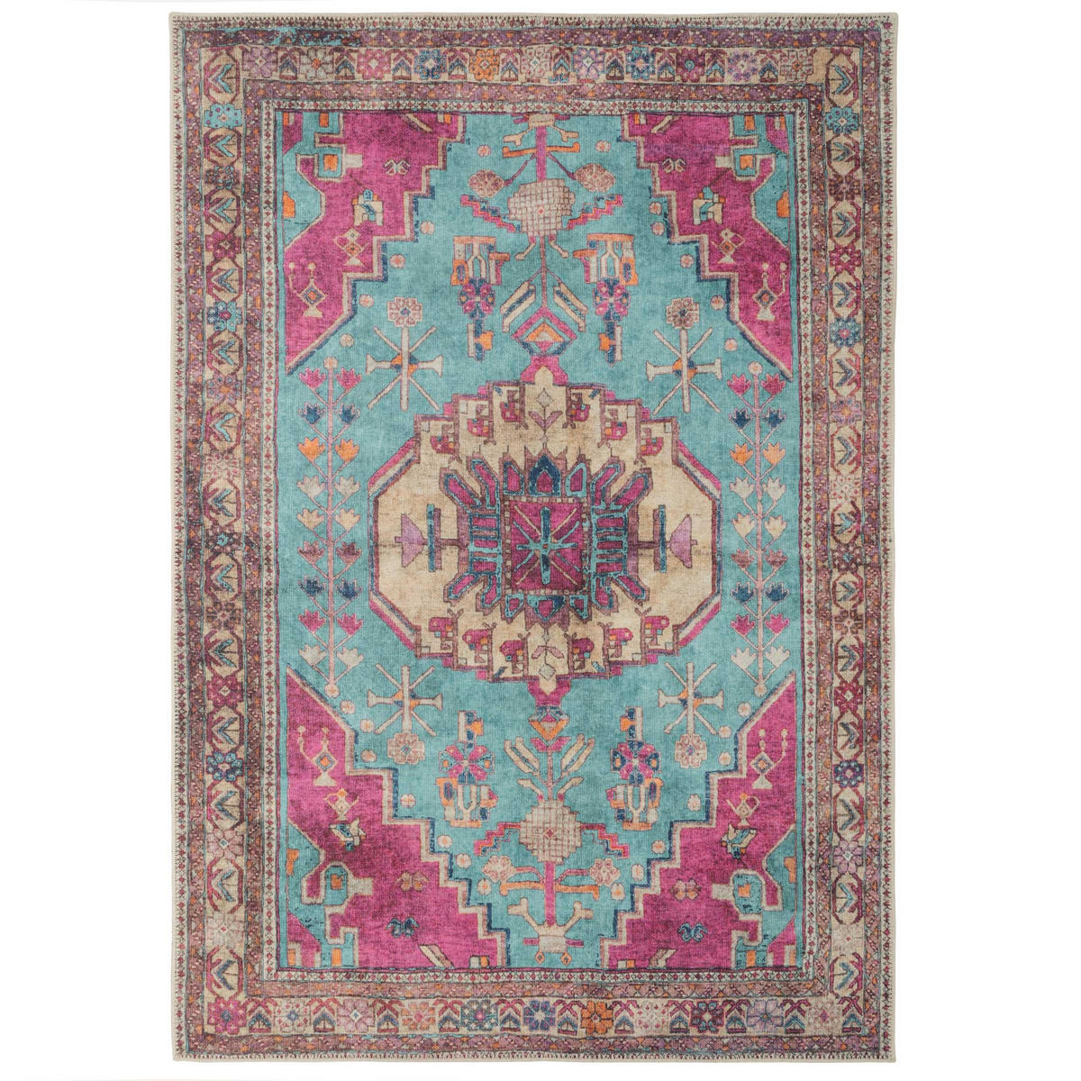 FLACHWEBETEPPICH Clarissa Multi - Pink, Textil (60/240cm) - Kukoon Rugs