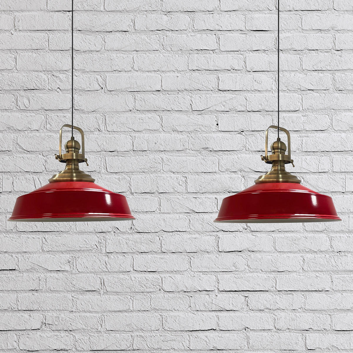 PENDELLEUCHTE Asletl 2 Flammig 41/36 cm - Rot, Metall (41/36cm) - Bamyum