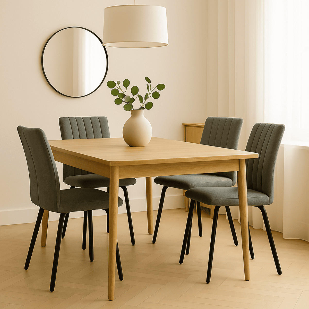 ESSZIMMERSTUHL Pretty Grau 45.5/57/48 cm 4er-Set - Grau, Textil (57/48/45.5cm) - Calicosy