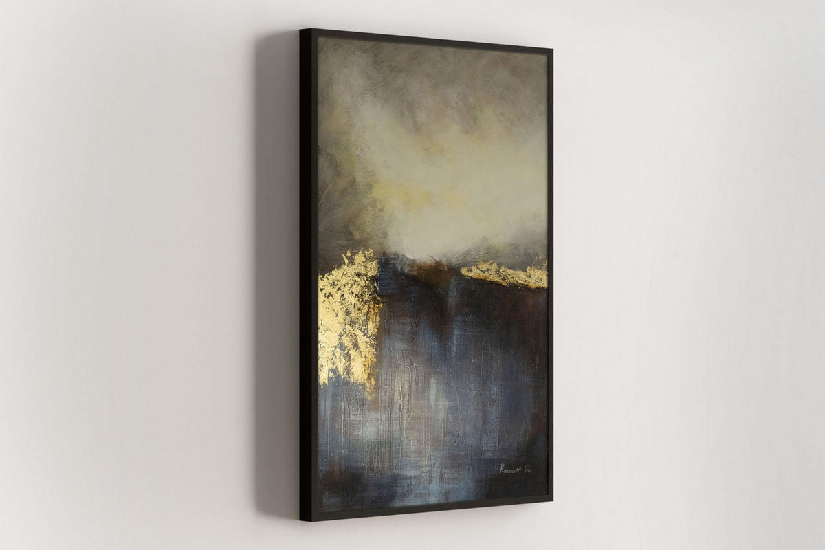 ACRYLBILD HANDGEMALT 80/120 cm - Blau, Holz/Textil (80/120cm) - KUNSTLOFT
