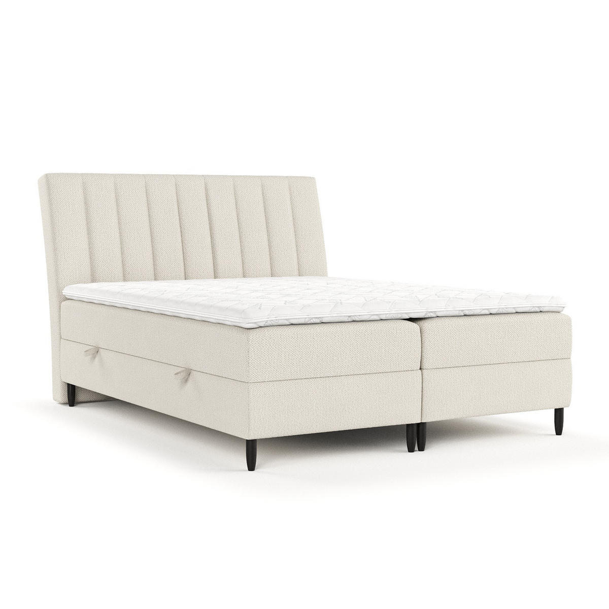 BOXBETT Merton Beige 180/200 cm - Beige/Schwarz, Holz/Holzwerkstoff (180/200cm) - Maison de Reve