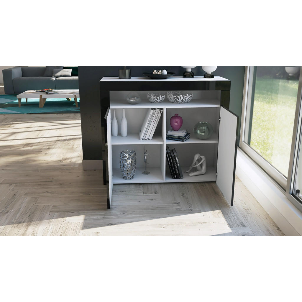Thumbnail - Vladon Kommode, Grau, Holzwerkstoff, 108x92x40 cm, Wohnzimmer, Kommoden & Sideboards, Kommoden