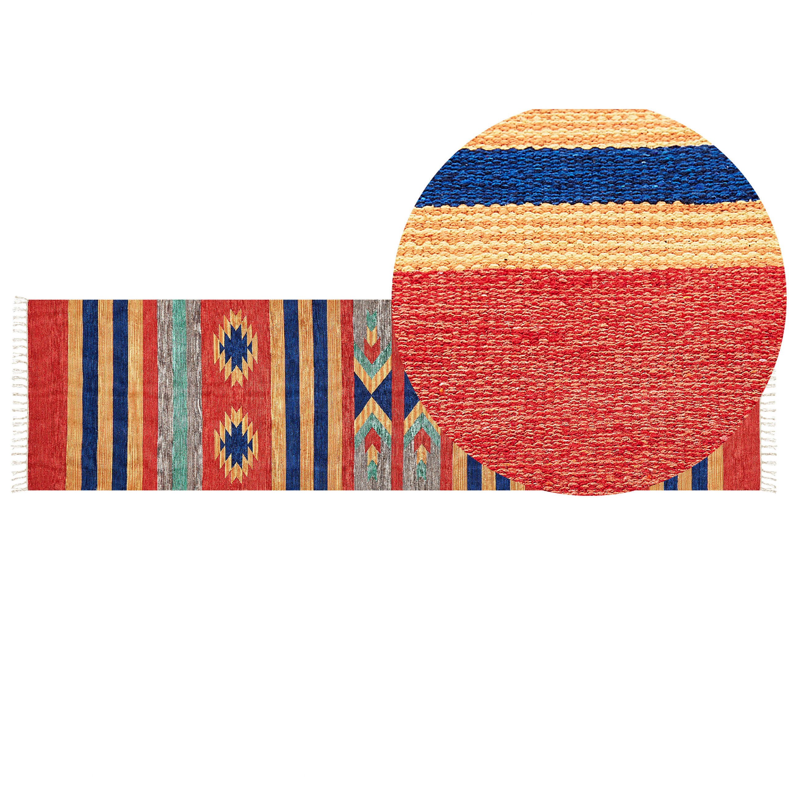 KELIM-TEPPICH Hatis 300/80 cm - Multicolor, Textil (80/300cm) - Beliani