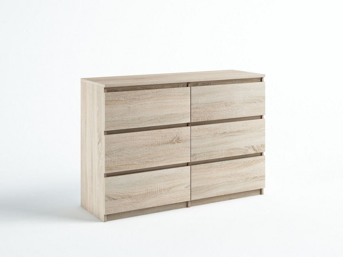 KOMMODE bella6 Sonoma - Sonoma Eiche, Holzwerkstoff (119/76/35cm) - roe furniture