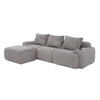 MODULARES 3-Sitzer Sofa Cordstoff mit Getränkehalter und Seitentasche 268/174/80 cm Hellgrau - Hellgrau, Textil (174/268cm) - Redom