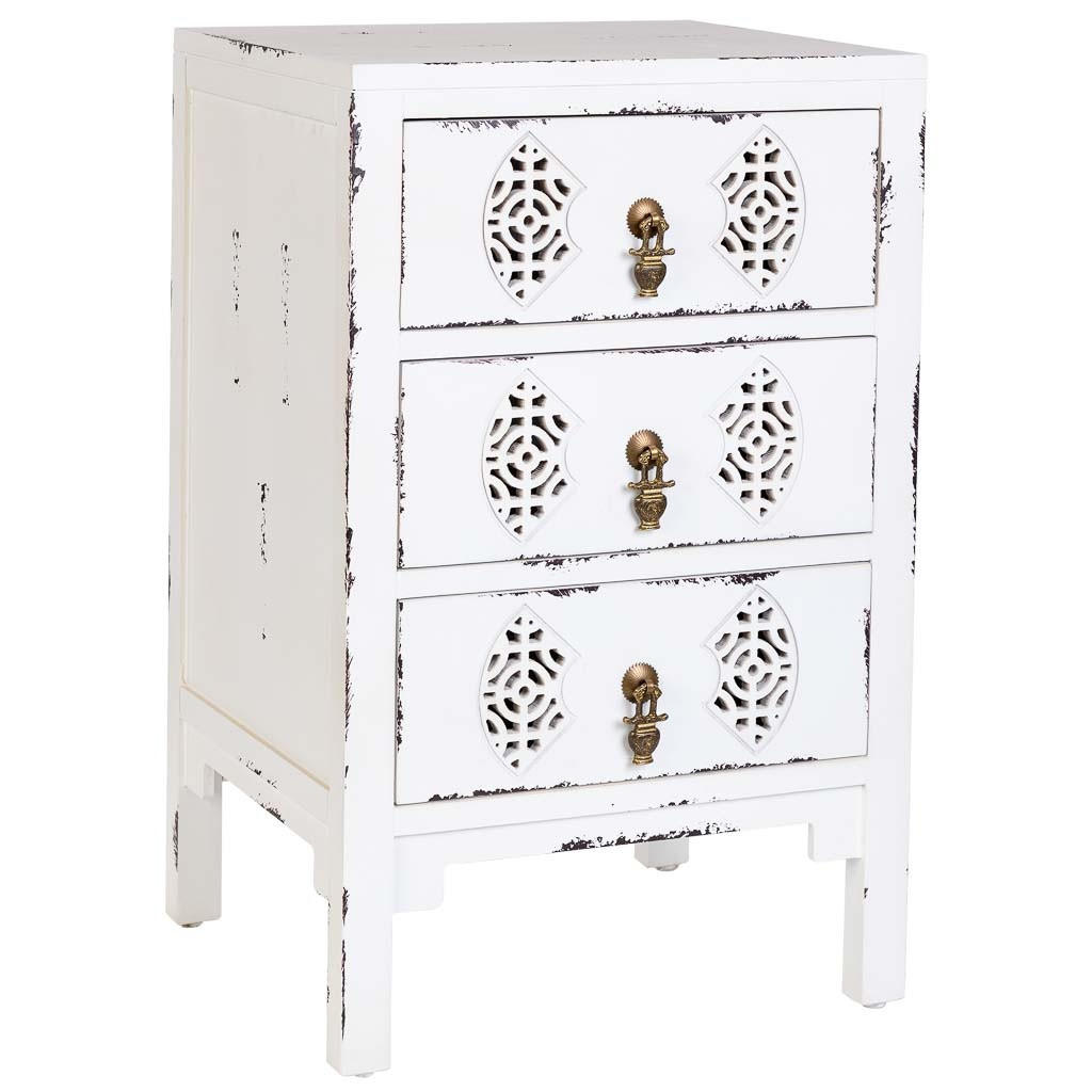 NACHTTISCH aus Holz, weiß, 45x36x70cm - Weiß, Holz (45/70/36cm) - Wanderlust