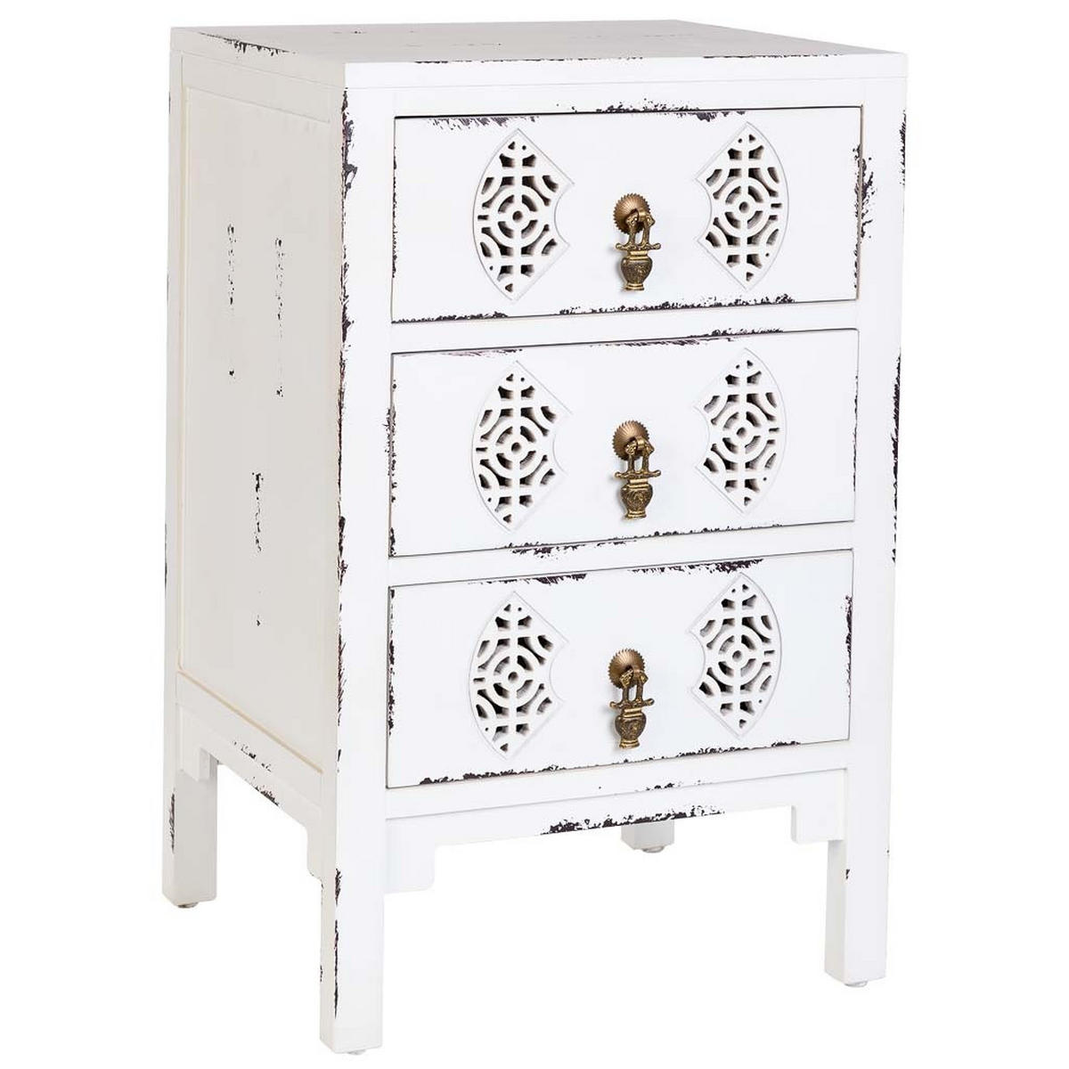 NACHTTISCH aus Holz, weiß, 45x36x70cm - Weiß, Holz (45/70/36cm) - Wanderlust