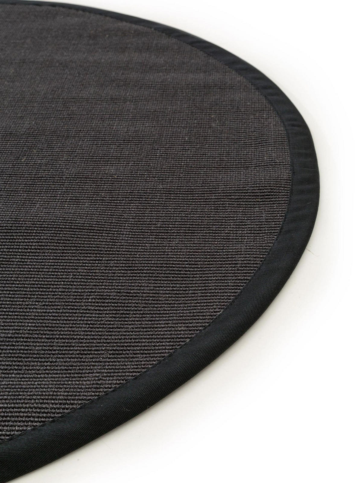 SISALTEPPICH Sana Schwarz ø 200 cm rund - Schwarz, Naturmaterialen/Kunststoff (200/1cm) - KUNSTLOFT