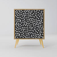 SIDEBOARD BLINDING LIGHTS, Eichefarben, 57,5x42x75,5 cm, Goldfarbene Metallfüße - Eichefarben/Goldfarben, Holzwerkstoff/Metall (57.5/75.5/42cm) - SpaceRebels