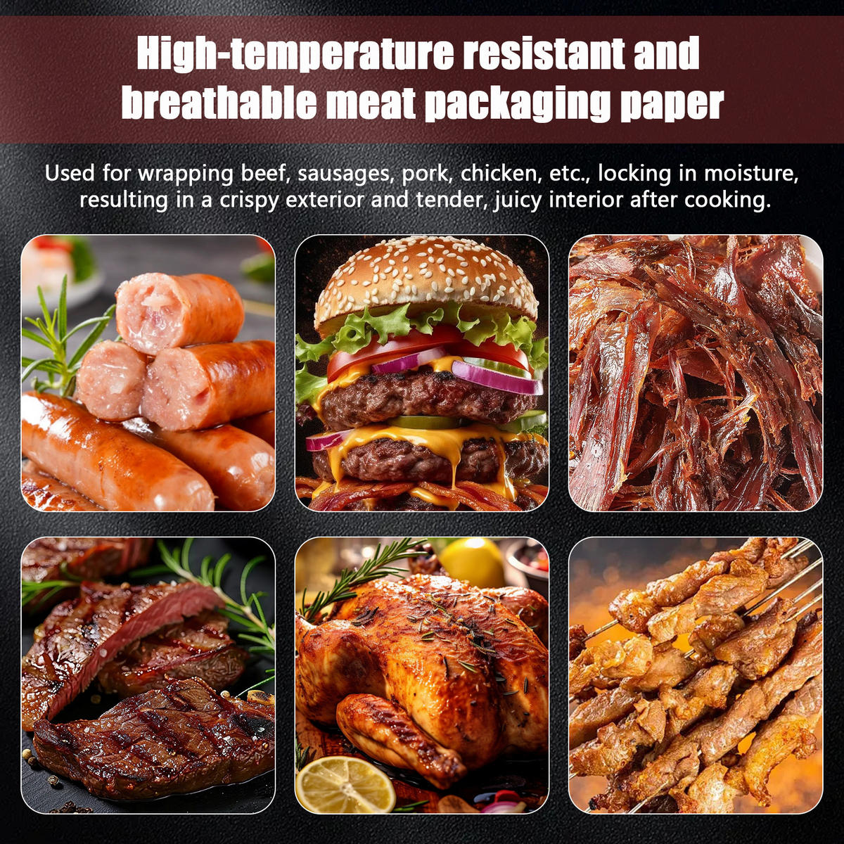 BUTCHER Paper Rolle 40 cm x 28 m, BBQ Kraftpapier für Grillen & Smoken - Braun, Textil (28/44/44cm)