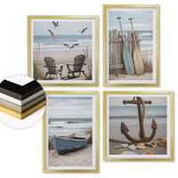 WANDBILDER 4er Set - 50x50 cm & 40x60 cm Goldrahmen - Sommerstrände, Meereslandschaft - Goldfarben, Kunststoff (50/50cm) - ArtPrintCave