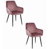 ESSZIMMERSTUHL 2er Set Rosa Velours, gepolsterte Rückenlehne, bequeme Sitzfläche - Pink, Textil (51/86/56cm) - Best For Home