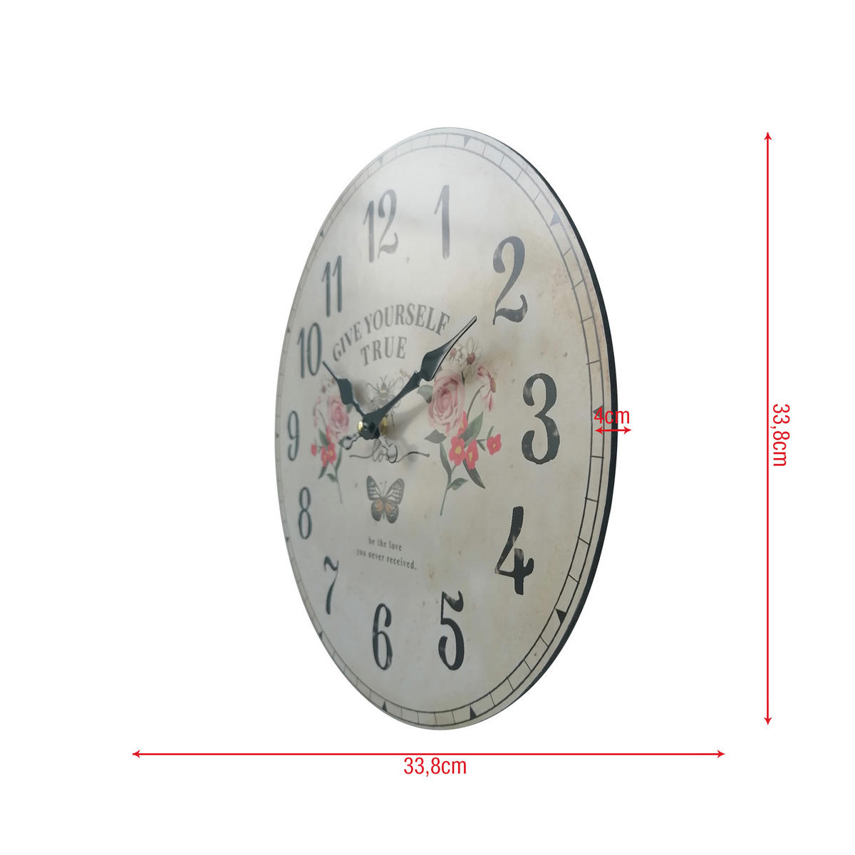 WANDUHR Weiß 4/34/34 cm - Weiß, Holzwerkstoff (4/34/34cm) - Mobili Rebecca